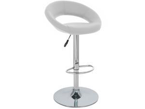Modern Home Rho "Leather" Contemporary Adjustable Height Counter/Bar Stool (Vanilla White)