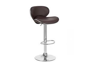 Set of 2 Modern Home Kappa Contemporary Adjustable Height Counter/Bar Stool (Coffee Brown)