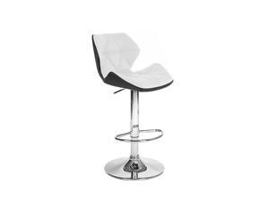 Set of 4 Modern Home Spyder Contemporary Adjustable Height Barstool/Bar Chair (Black/White)