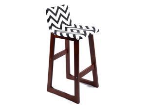 Set of 2 Chelsea Contemporary Wood/Fabric Barstool - Black/White Chevron Set of 2 Chelsea Contemporary Wood/Fabric Barstool - Black/White Chevron