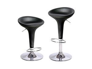 Set of 4 Alpha "Leather" Contemporary Bombo Style Adjustable Barstool - Black Licorice Baseball Stitch Set of 4 Alpha "Leather" Contemporary Bombo Style Adjustable Barstool - Black Licorice Baseball Stitch