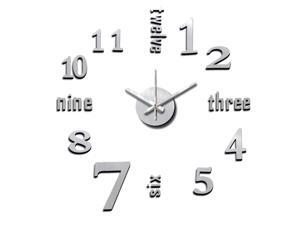 Modern Home Self Adhesive DIY 3D Wall Clock - Linus Metal Modern Home Self Adhesive DIY 3D Wall Clock - Linus Metal