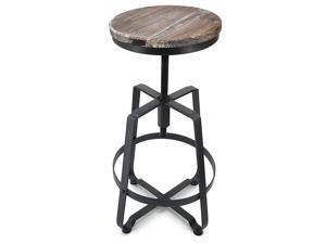 Turner Retro Adjustable Contemporary Steel/Wood Barstool