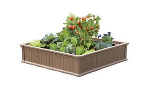 Modern Home Raised Garden Bed Kit - Stackable Modular Flower/Planter Kit (4'x4' Brown, Single) Modern Home Raised Garden Bed Kit - Stackable Modular Flower/Planter Kit (4'x4' Brown, Single)