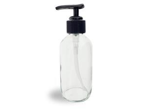 Royal Massage Boston Round Glass Bottle with Saddle Pump - Clear 4oz Royal Massage Boston Round Glass Bottle with Saddle Pump - Clear 4oz