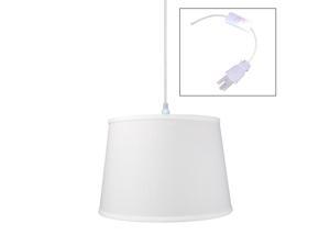 1-Light Plug-In Swag Pendant Lamp White 13x16x11