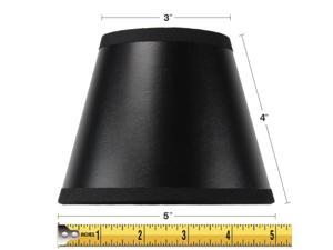 3x5x4 Black Parchment Gold-Lined Chandelier Candle Clip Lamp Shade