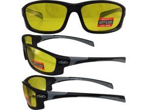 HERC5YL GLOBAL VISION EYEWEAR SUNGLASSES WITH BLACK AND GREY TRIM WITH YELLOW LENSES HERC5YL GLOBAL VISION EYEWEAR SUNGLASSES WITH BLACK AND GREY TRIM WITH YELLOW LENSES