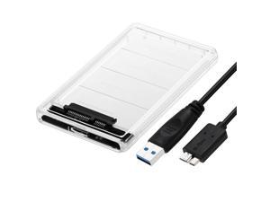 JacobsParts Transparent 2.5 Inch USB 3.0 to SATA Hard Drive Enclosure External HDD SSD Enclosure