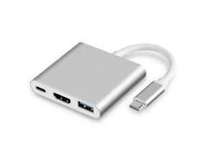 JacobsParts USB-C Multiport Adapter USB 3.1 Type C to HDMI 4K with USB 3.0 Port and USB C Charging Port for MacBook / Chromebook Pixel / Dell XPS13 / Samsung Galaxy s8 / s8 Plus