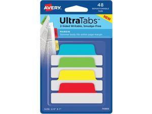Avery Tabs Repositionable 2-Sided 2-1/2"x1" 48/PK AST 74866 Avery Tabs Repositionable 2-Sided 2-1/2"x1" 48/PK AST 74866