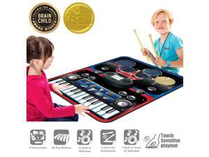 PicassoTiles Portable 2-in-1 Drum & Piano Combo Play Mat Educational Musical Play Mat w/ 8 Musical Instruments, 5pc Drum Set, 10 Demo, 24-Key Keyboard, Built-in Speaker, Record & Playback PTM201 PicassoTiles Portable 2-in-1 Drum & Piano Combo Play Mat Educational Musical Play Mat w/ 8 Musical Instruments, 5pc Drum Set, 10 Demo, 24-Key Keyboard, Built-in Speaker, Record & Playback PTM201