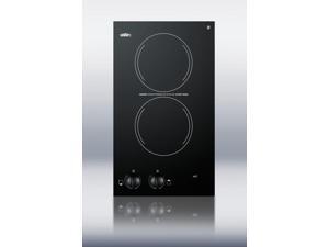 Summit CR2220: 220v Two-burner Cooktop In Black Ceramic Glass, Made In Europe Summit CR2220: 220v Two-burner Cooktop In Black Ceramic Glass, Made In Europe