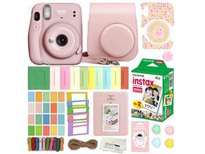 Fujifilm Instax Mini 11 Instant Camera (Blush Pink) With Case, 20 Fujifilm Films and More Accessories with Quality Photo Microfiber Cloth