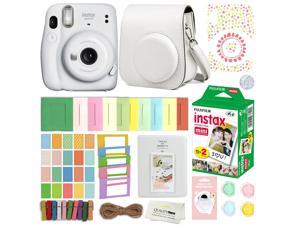 Fujifilm Instax Mini 11 Instant Camera (Ice White) With Case, 20 Fujifilm Films and More Accessories with Quality Photo Microfiber Cloth