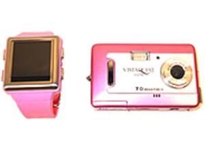 Vistaquest  V700-PINK VQ700S 7 Megapixel Digital Camera (2.4-inch LCD Display) & WristVu Photo Watch ( 1.5-inch CSTN Digital Color Panel) - Records Video -  Pink