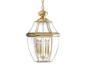 Quoizel 4 Light Newbury Outdoor Pendant in Polished Brass - NY1180B Quoizel 4 Light Newbury Outdoor Pendant in Polished Brass - NY1180B