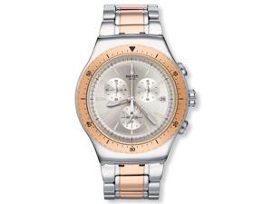 Swatch YOS452G So Biggar Silver Dial Two Tone Chronograph Men's Watch Swatch YOS452G So Biggar Silver Dial Two Tone Chronograph Men's Watch