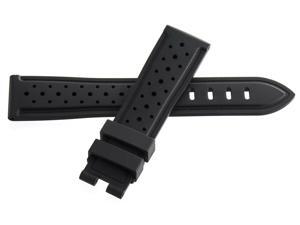 Montblanc Men's 20mm x 18mm Black Rubber Watch Band Strap Montblanc Men's 20mm x 18mm Black Rubber Watch Band Strap