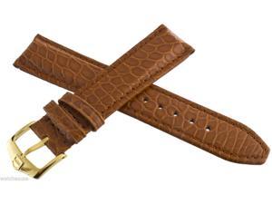 TAG Heuer 20mm Brown Leather with Gold Buckle Watch Band Strap