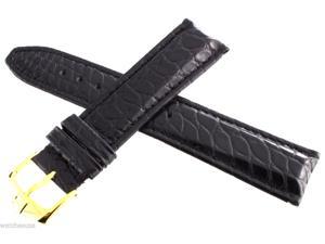 TAG Heuer 18mm Black Leather with Gold Buckle Watch Band Strap