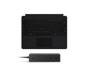 Microsoft Surface Dock 2 Black + Surface Pro X Keyboard Black Alcantara - 199W power supply for Dock - Dock Supports dual 4K at 60Hz - 2 x front-facing USB-C - Adjusts to virtually any angle - Wireles