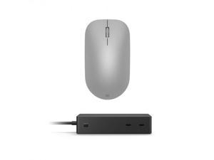 Microsoft Surface Dock 2 Black + Surface Mouse Gray - 199W power supply for Dock - Dock Supports dual 4K at 60Hz - 2 x front-facing USB-C - Bluetooth Connectivity for Mouse - Symmetrical Design for Mo