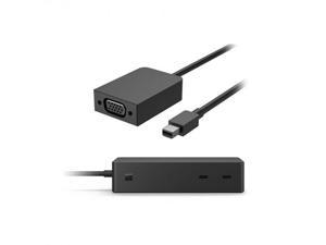 Microsoft Surface Dock 2 Black+Surface Mini DisplayPort to VGA Adapter Black - 2 x front-facing USB-C - 2 x rear-facing USB-C (Gen 2) - 2 x rear-facing USB-A - 1 x DisplayPort 1.2 Male Connector - 1 x