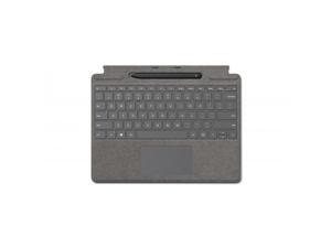 Microsoft Surface Pro X Signature Keyboard Platinum with Slim Pen - Full mechanical keyset - Surface Pro X Slim Pen included - Compatible w/ Surface Pro X - Clicks in place instantly - Enhanced Magnet Microsoft Surface Pro X Signature Keyboard Platinum with Slim Pen - Full mechanical keyset - Surface Pro X Slim Pen included - Compatible w/ Surface Pro X - Clicks in place instantly - Enhanced Magnet