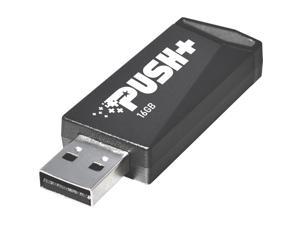 Patriot Memory Push+ USB 3.2 Gen. 1 Flash Drive - 16 GB - USB 3.2 (Gen 1) - Black - 2 Year Warranty