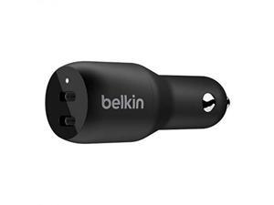 BELKIN CCB002btBK Black BOOST CHARGE Dual USBC Car Charger 36W