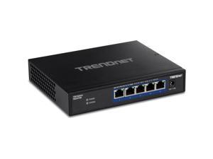 TRENDnet 5-Port 10G Switch, 5 x 10G RJ-45 Ports, 100Gbps Switching Capacity, Supports 2.5G and 5G-BASE-T Connections, Lifetime Protection, Black, TEG-S750 - 5 Ports - 10 Gigabit Ethernet - 10GBase-T -