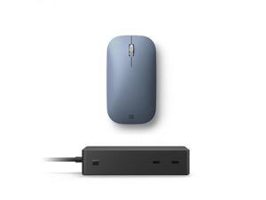 Microsoft Surface Dock 2 Black+Surface Mobile Mouse Ice Blue - 2 x front-facing USB-C - 2 x rear-facing USB-C (Gen 2) - 2 x rear-facing USB-A - Bluetooth Connectivity for Mouse - BlueTrack enabled for