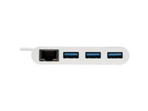 Tripp Lite 3-Port USB-C to USB-A Hub Portable w/ Gigabit Ethernet Port RJ45 (U460-003-3AG)