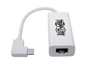 Tripp Lite USB C to Gigabit Adapter Converter USB 3.1 Right-Angle White 6in