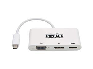 Tripp Lite U444-06N-HVDPW USB-C Multiport Adapter HDMI/DisplayPort/VGA, White