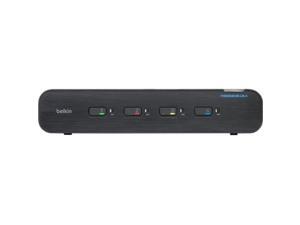 Belkin Universal Dual Head 4 Port DVI DPT HDMI 4K KVM Switch F1DN204KVM-UN-3