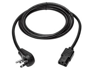 Tripp Lite Model P006-006-15D 6 ft. Desktop Computer AC Power Cord, Right-Angle NEMA 5-15P to C13 - 10A, 125V, 18 AWG, 6 ft. Black