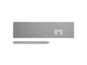 Microsoft Surface Keyboard Gray+Surface Pen Platinum - Bluetooth Connectivity - QWERTY Key layout - 4,096 Pressure Points for Pen - Tilt Support to shade drawings - Sleek & Simple Design