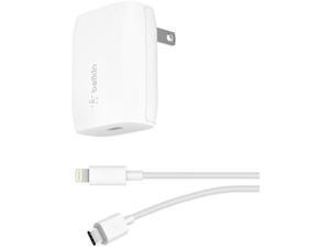 Belkin Boost Charge USB-C Wall Charger 18W And USB-C To LTG Cable F7U096DQ04-WHT Belkin Boost Charge USB-C Wall Charger 18W And USB-C To LTG Cable F7U096DQ04-WHT