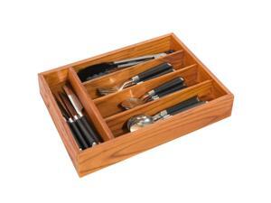Home Basics Kitchen Drawer Pine Cutlery Organization Tray