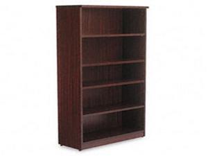 Alera Valencia Series Bookcase, Five-Shelf, 31 3/4w x 14d x 65h, Mahogany Alera Valencia Series Bookcase, Five-Shelf, 31 3/4w x 14d x 65h, Mahogany