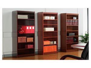 Alera Square Corner Wood Veneer Bookcase, Six-Shelf, 35-5/8w x 11-3/4d x 72h, Alera Square Corner Wood Veneer Bookcase, Six-Shelf, 35-5/8w x 11-3/4d x 72h,