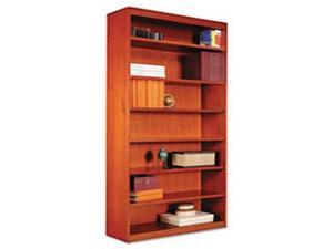 Alera Square Corner Wood Bookcase Seven-Shelf 35-5/8 x 11-3/4 x 84 Medium Cherry