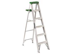 Louisville #428 Folding Aluminum Step Ladder 6 ft 5-Step Green AS4006 Louisville #428 Folding Aluminum Step Ladder 6 ft 5-Step Green AS4006