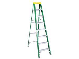 Louisville #592 Folding Fiberglass Step Ladder 8 ft 7-Step Green/Black FS4008 Louisville #592 Folding Fiberglass Step Ladder 8 ft 7-Step Green/Black FS4008