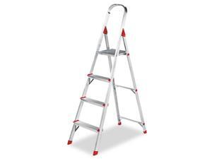 Louisville #566 Folding Aluminum Euro Platform Ladder 4-Step Red L234604 Louisville #566 Folding Aluminum Euro Platform Ladder 4-Step Red L234604
