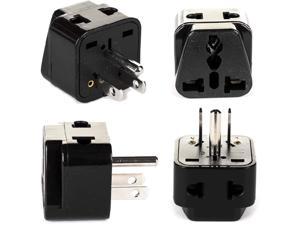 USA, Canada Adapter Plug by OREI, Europe, UK, China to US American Adaptor - Grounded - Type B - Universal Socket - EU to US - 4 Pack