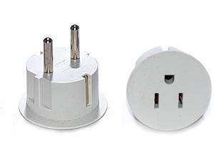 OREI American USA To European Schuko Germany Plug Adapters CE Certified Heavy Duty - 2 Pack