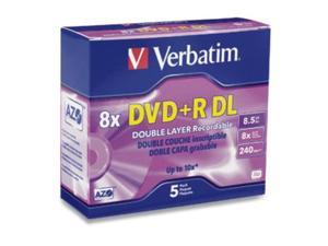 VERBATIM VER#95311 DVD Plu R DL Branded 5pk